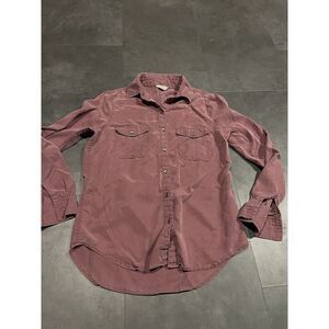 Aeropostale 87 Womens‎ Pink Fitted Size XS 100% Cotton Button-Up Shirt D-215